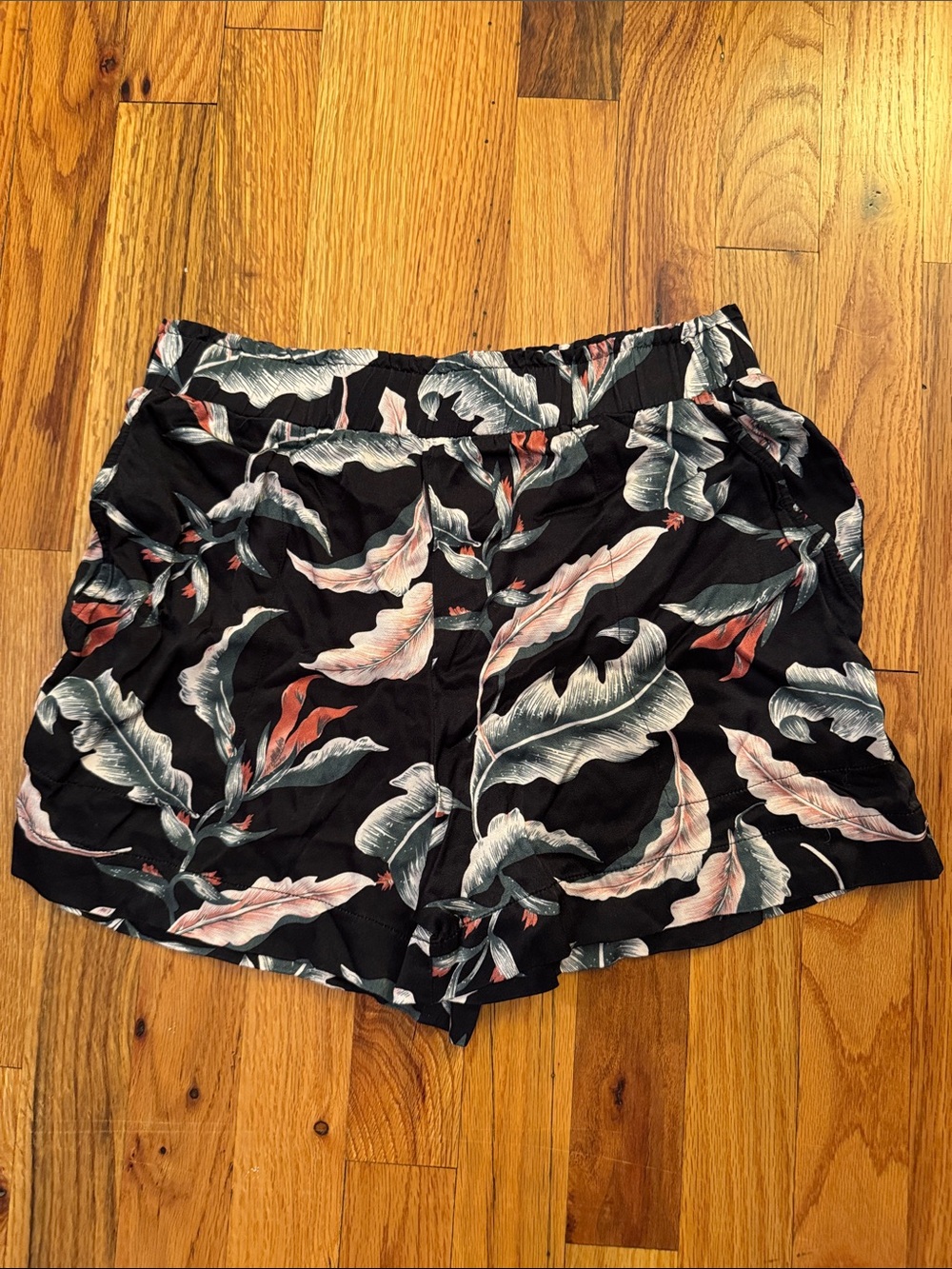 Rails Black Tropical Leaf Print Shorts